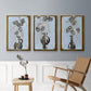 Graphic Flowers in Vase I - Floater Framed Canvas Set