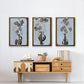 Graphic Flowers in Vase I - Floater Framed Canvas Set