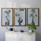 Graphic Flowers in Vase I - Floater Framed Canvas Set
