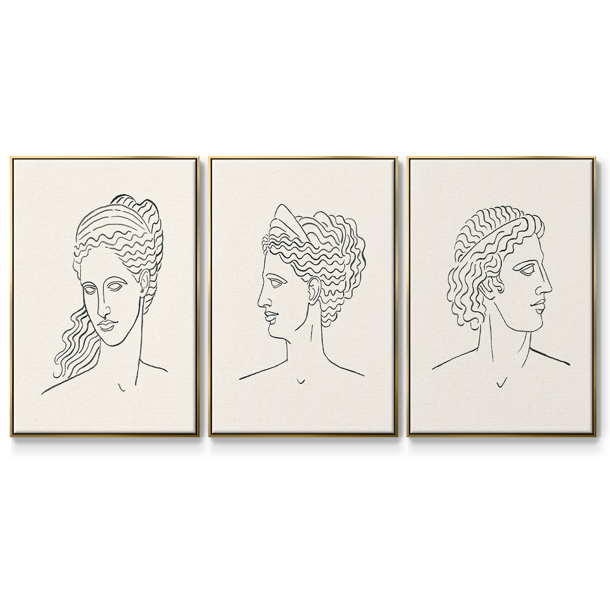 Greek Busts I - Floater Framed Canvas Set
