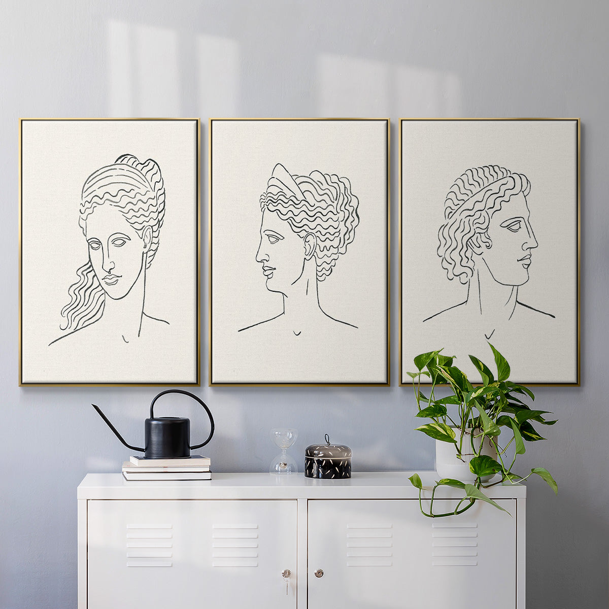 Greek Busts I - Floater Framed Canvas Set