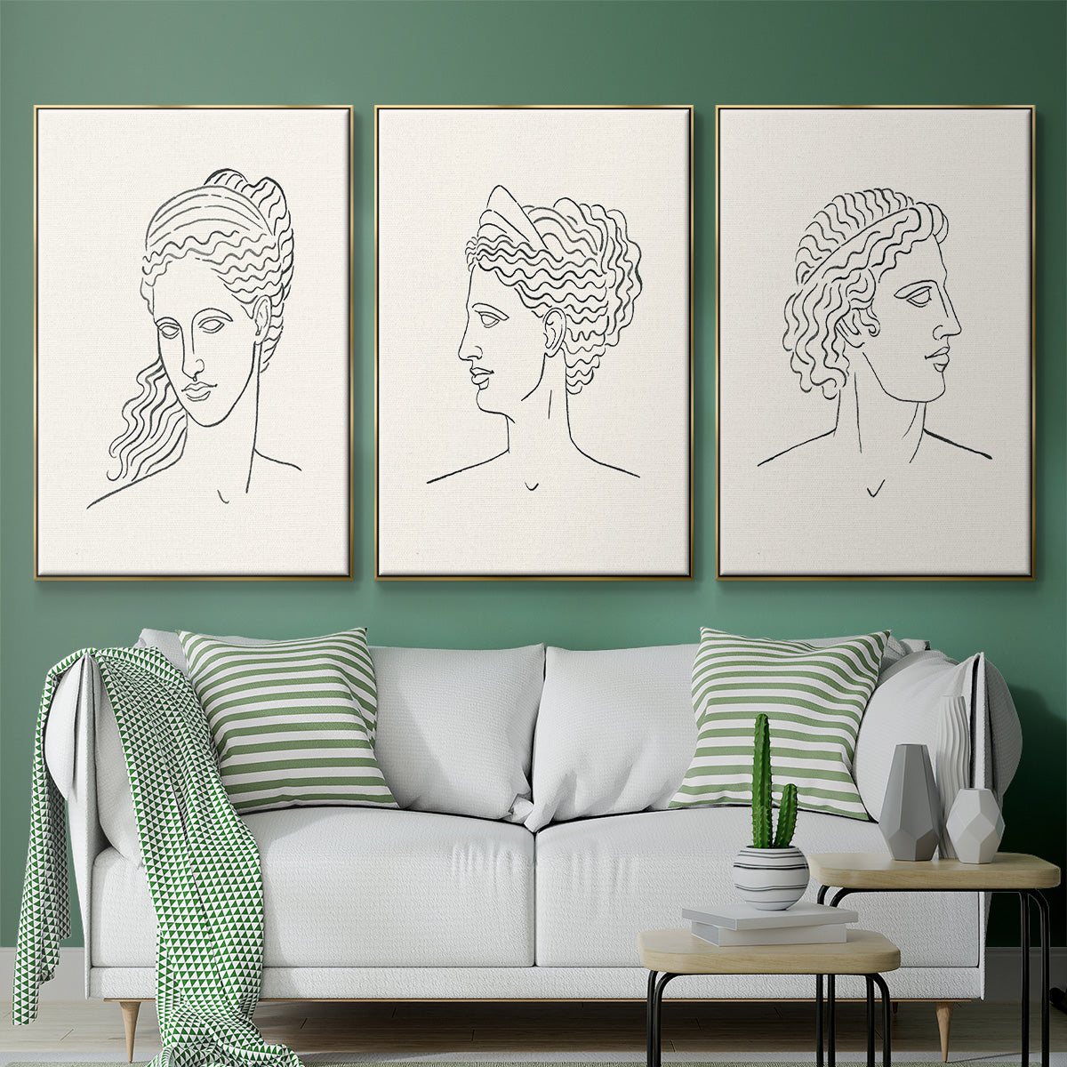 Greek Busts I - Floater Framed Canvas Set