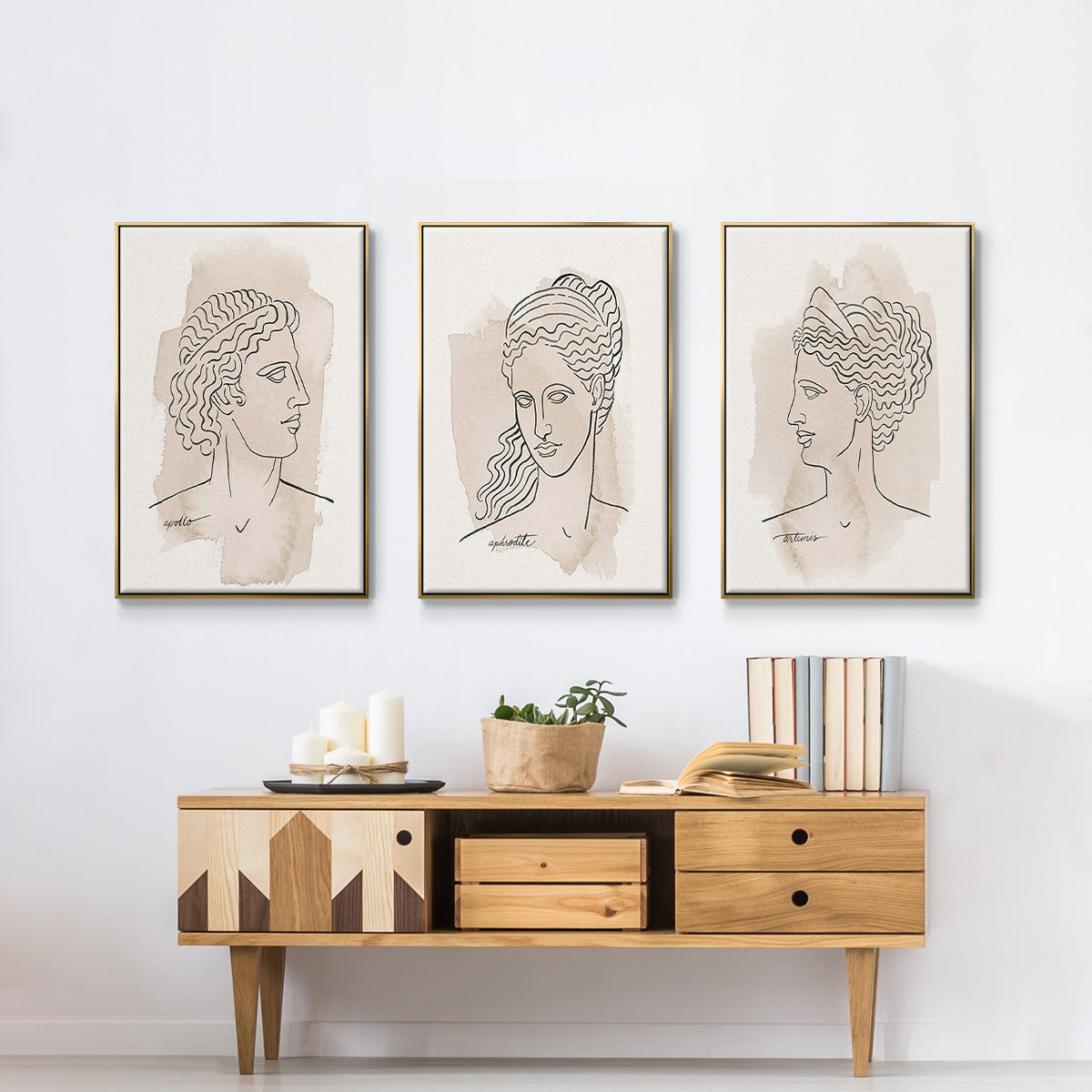 Greek Busts IV - Floater Framed Canvas Set