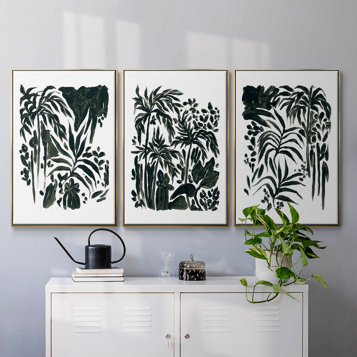 Ink Jungle I - Floater Framed Canvas Set