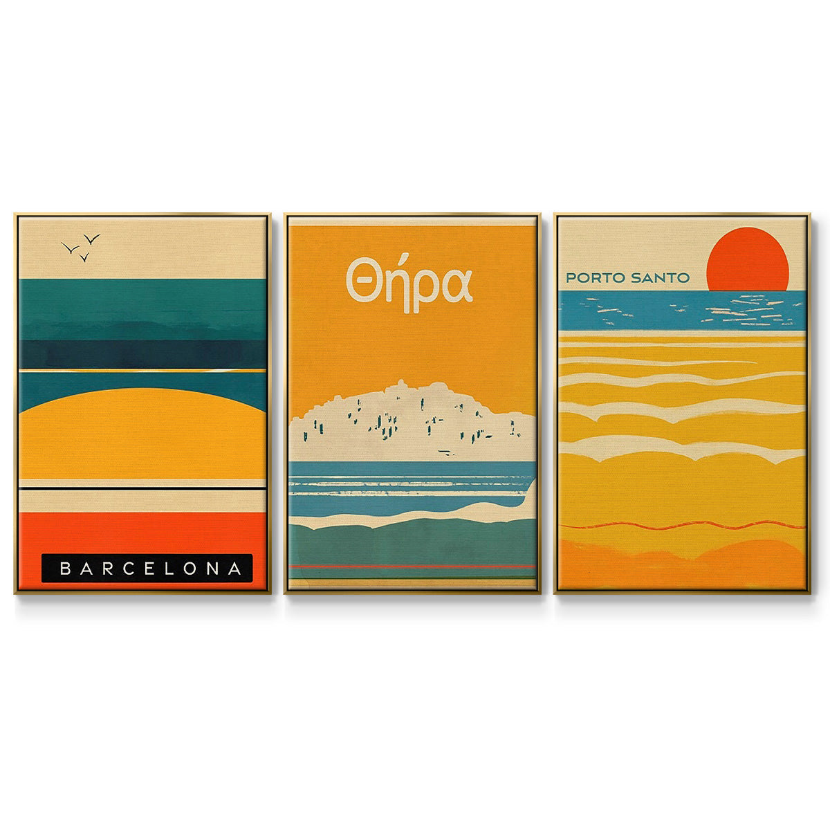 Summer Abroad I - Floater Framed Canvas Set