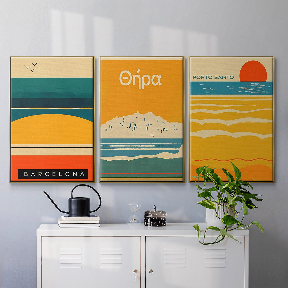 Summer Abroad I - Floater Framed Canvas Set