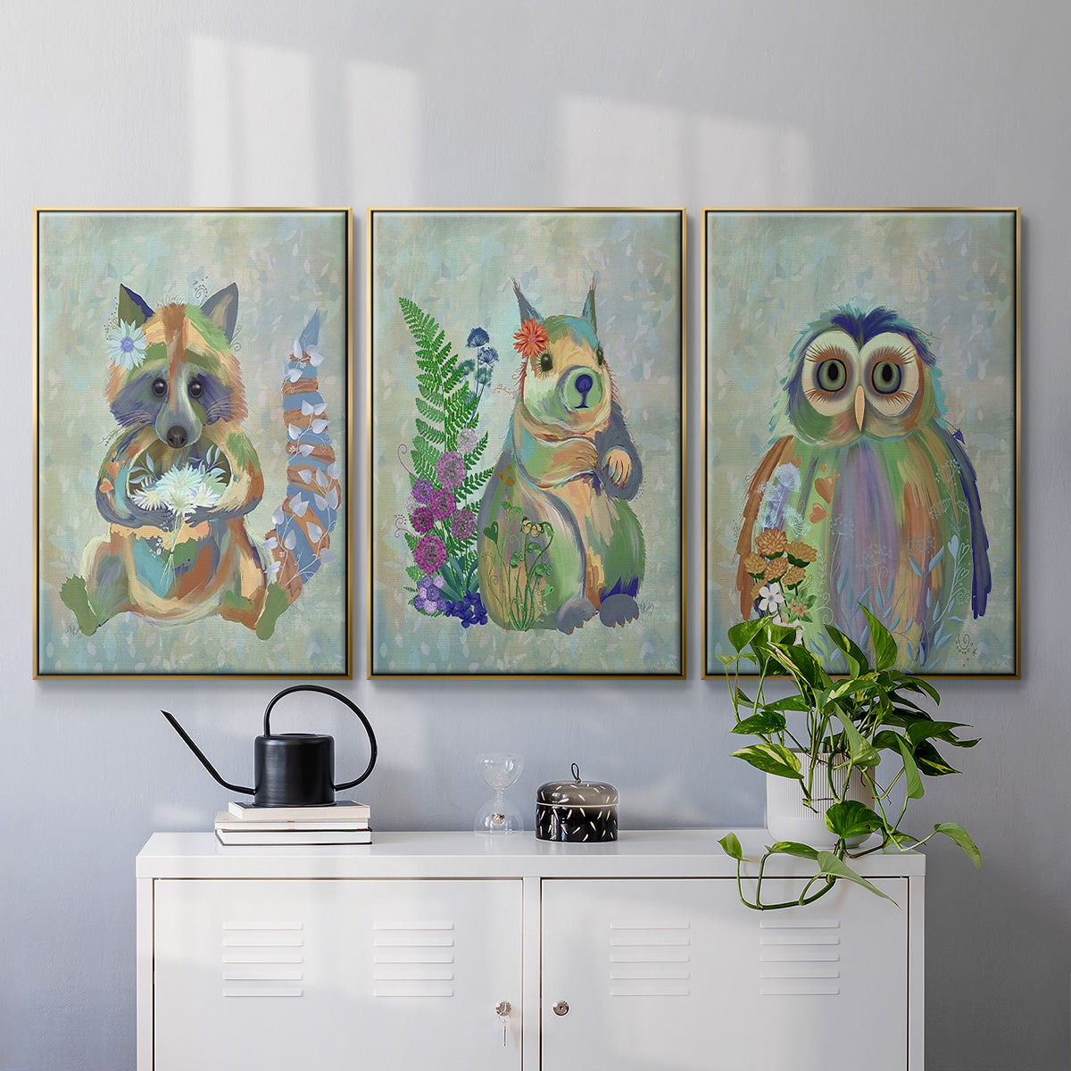 Fantastic Florals Owl - Floater Framed Canvas Set