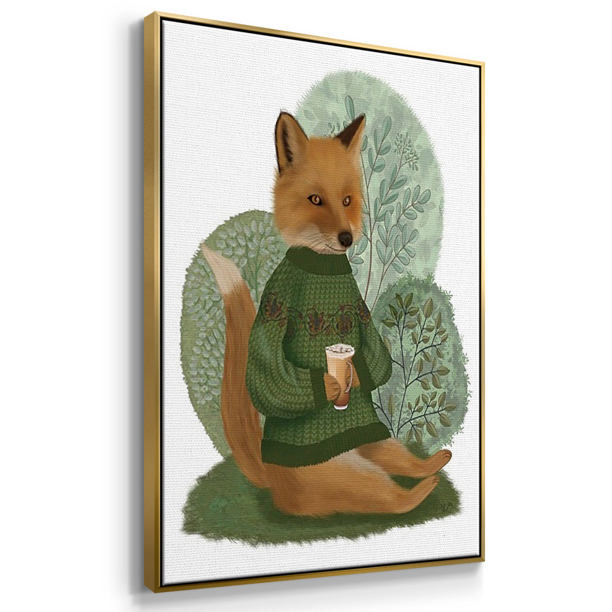 Hot Chocolate Bear - Floater Framed Canvas Set
