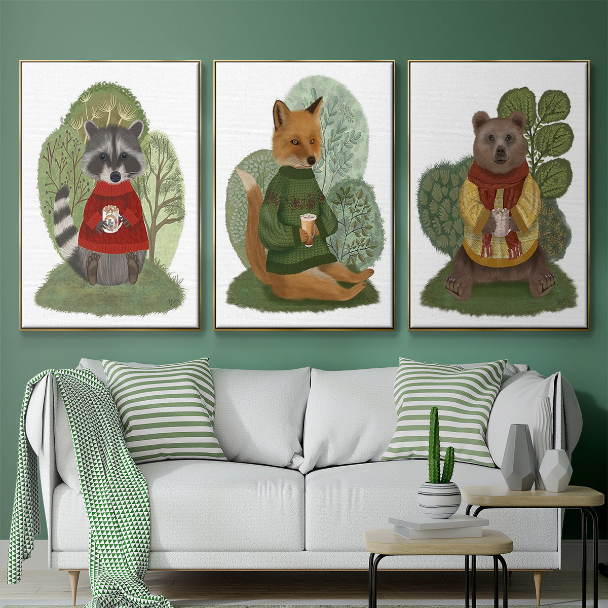 Hot Chocolate Bear - Floater Framed Canvas Set