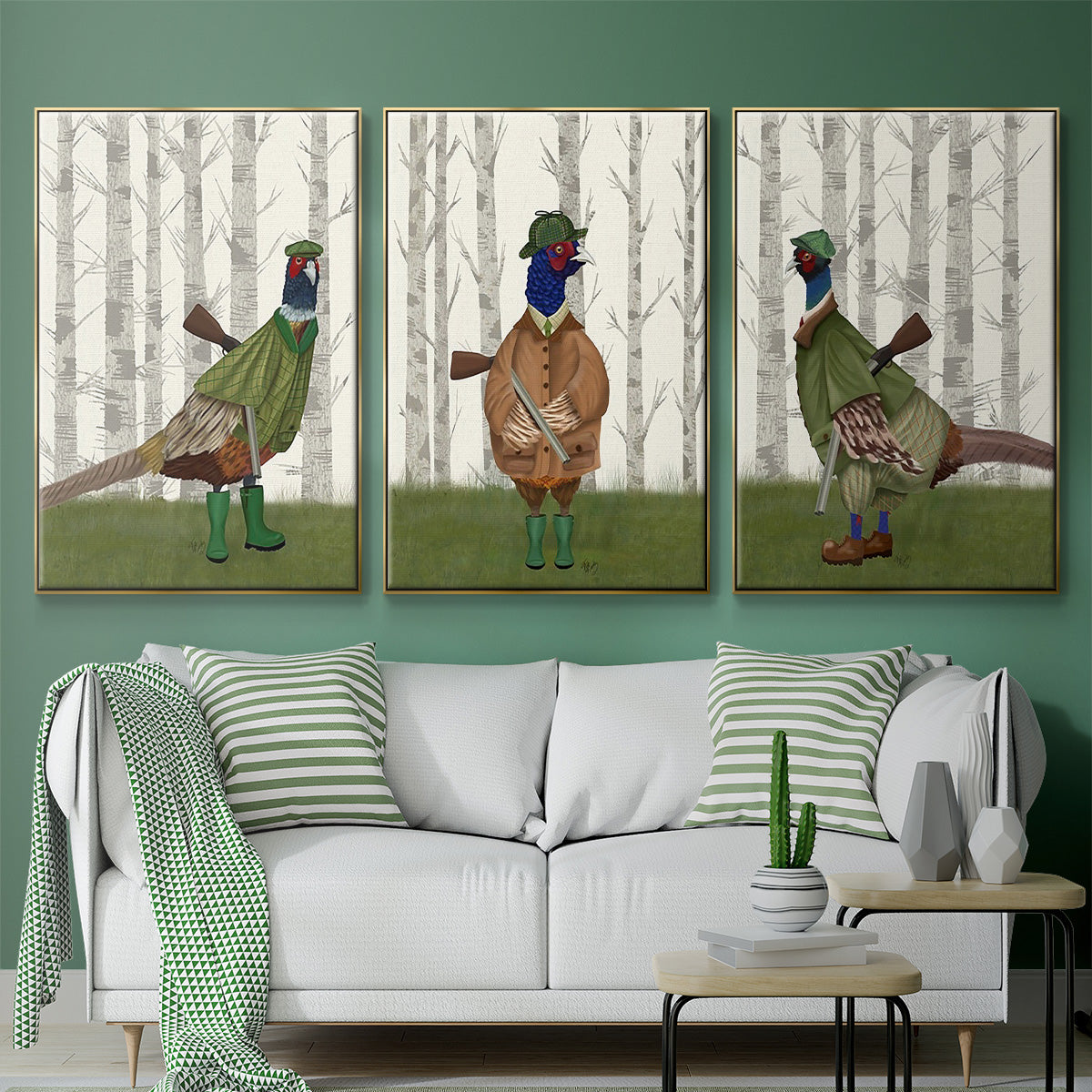 Pheasant Shooting Party 1 - Floater Framed Canvas Set