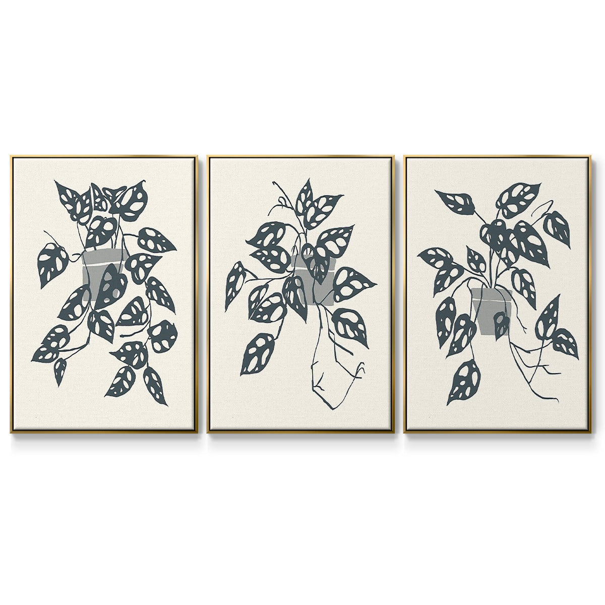 Growing Leaves I - Floater Framed Canvas Set