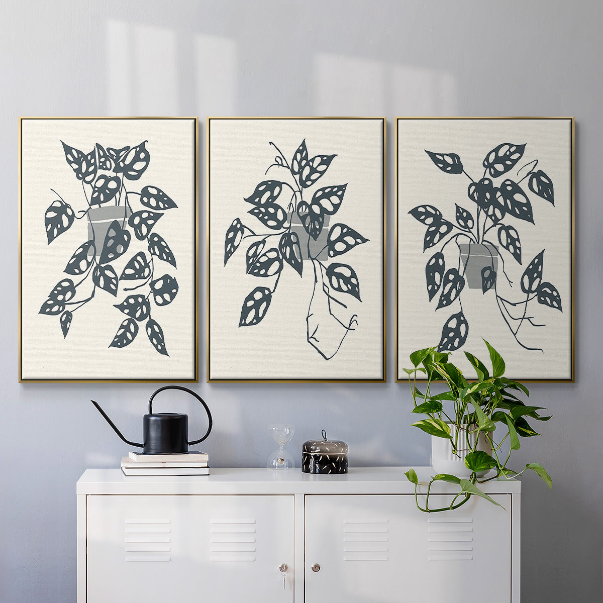 Growing Leaves I - Floater Framed Canvas Set