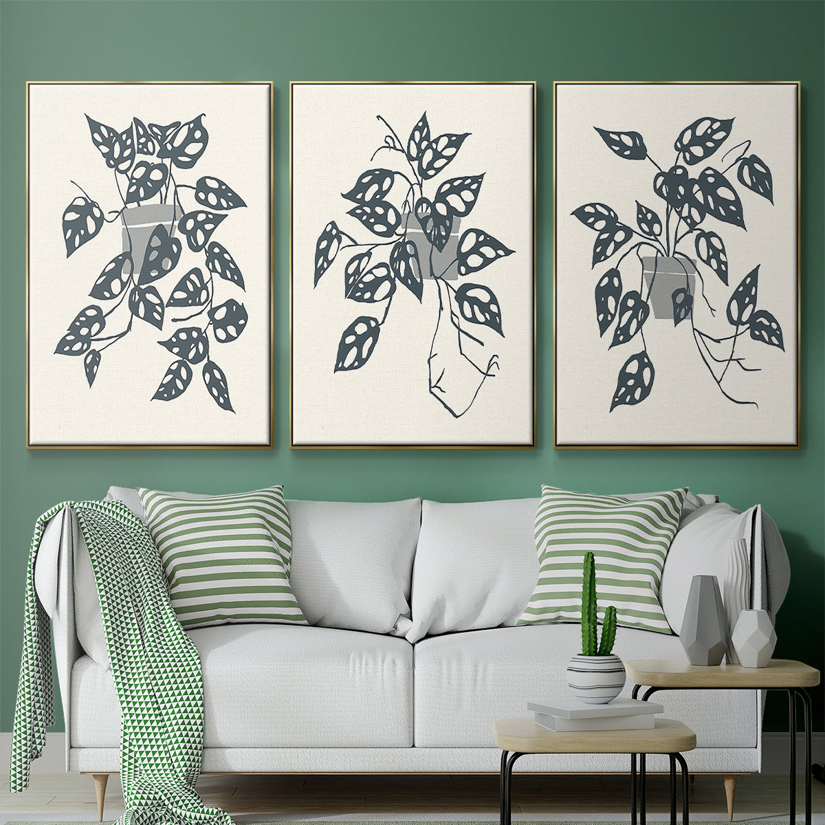 Growing Leaves I - Floater Framed Canvas Set