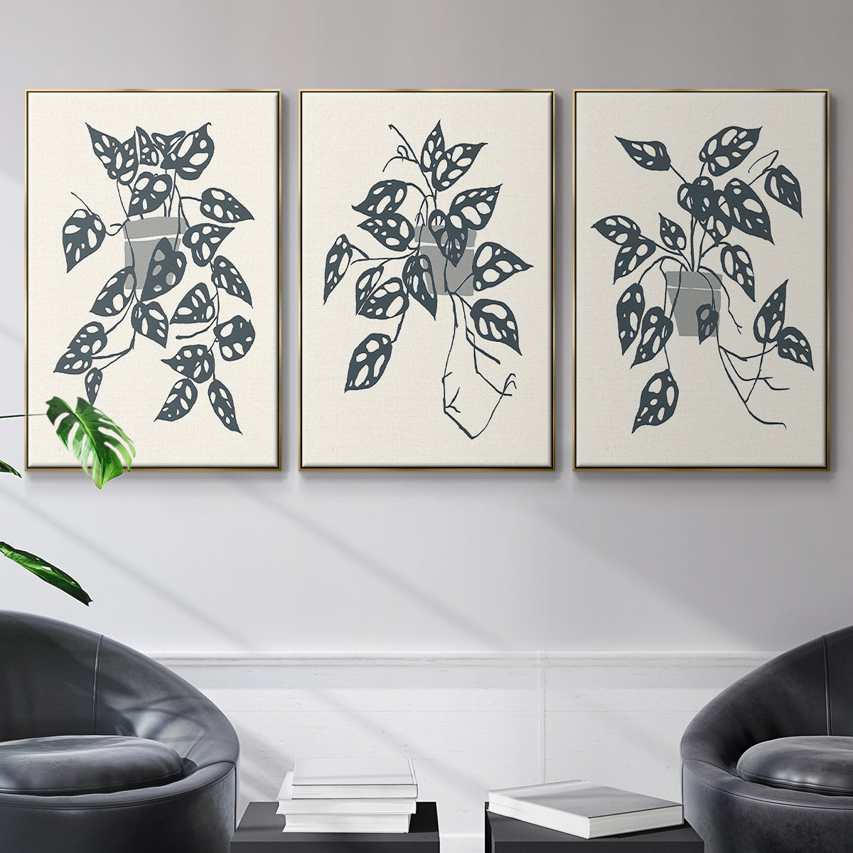Growing Leaves I - Floater Framed Canvas Set