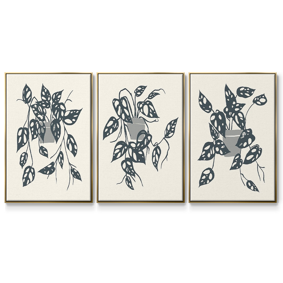 Growing Leaves IV - Floater Framed Canvas Set