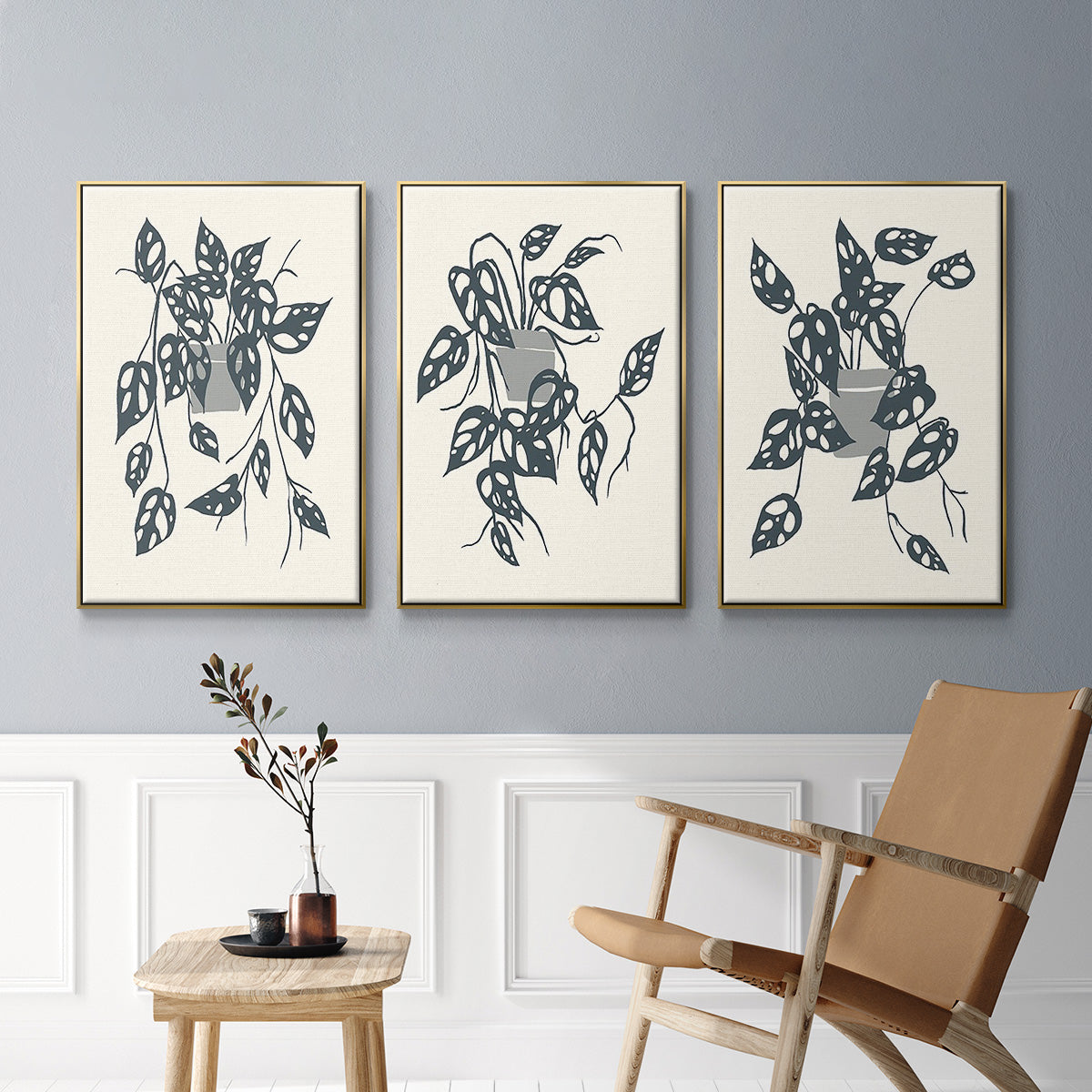 Growing Leaves IV - Floater Framed Canvas Set