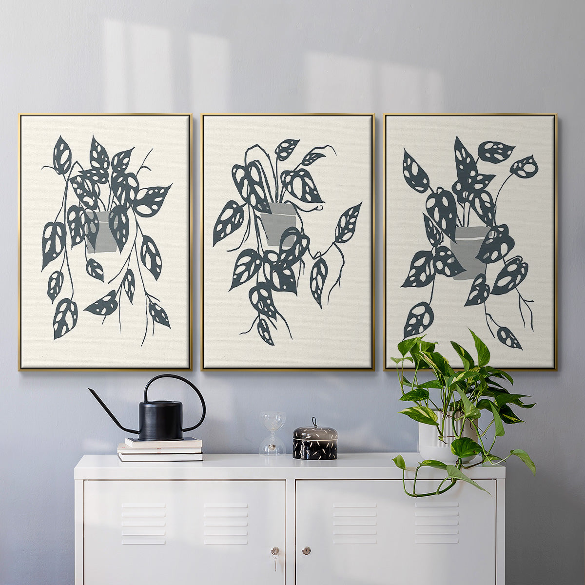 Growing Leaves IV - Floater Framed Canvas Set