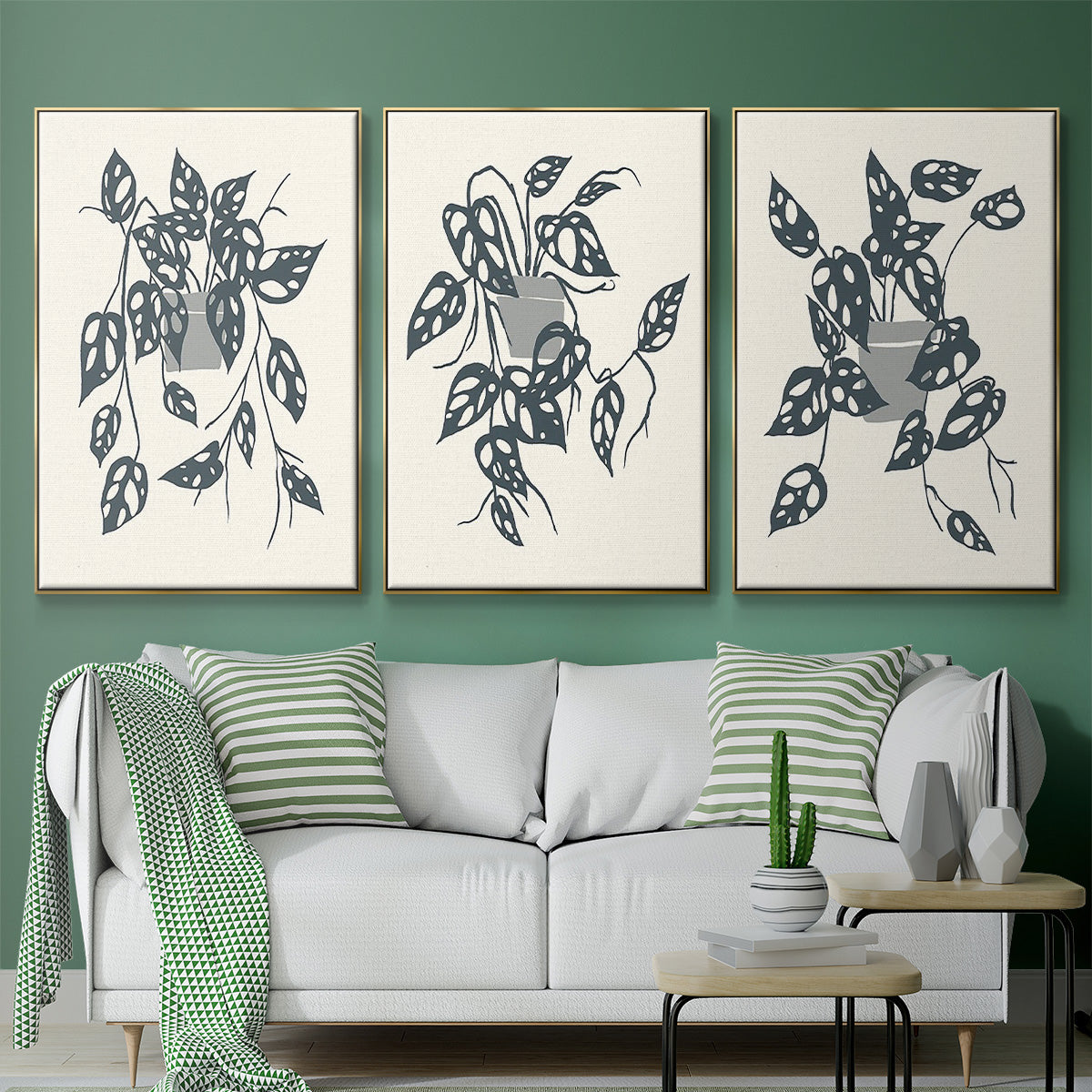 Growing Leaves IV - Floater Framed Canvas Set