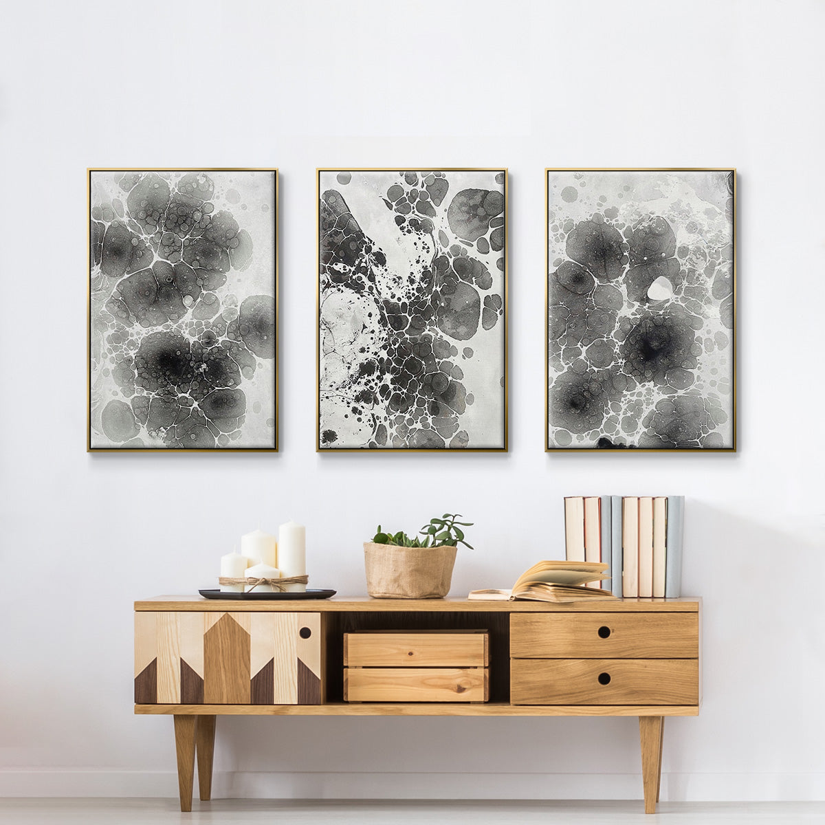 Marbling I - Floater Framed Canvas Set