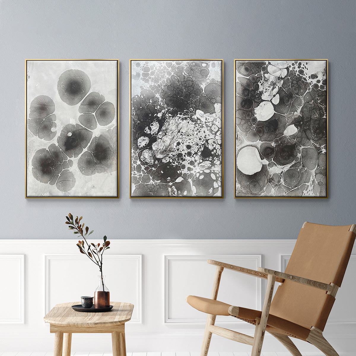 Marbling IV - Floater Framed Canvas Set