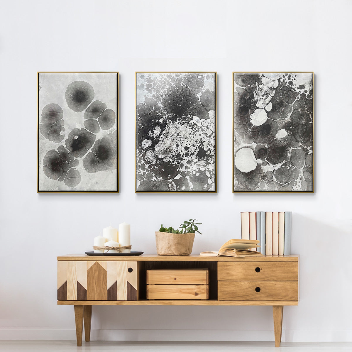 Marbling IV - Floater Framed Canvas Set