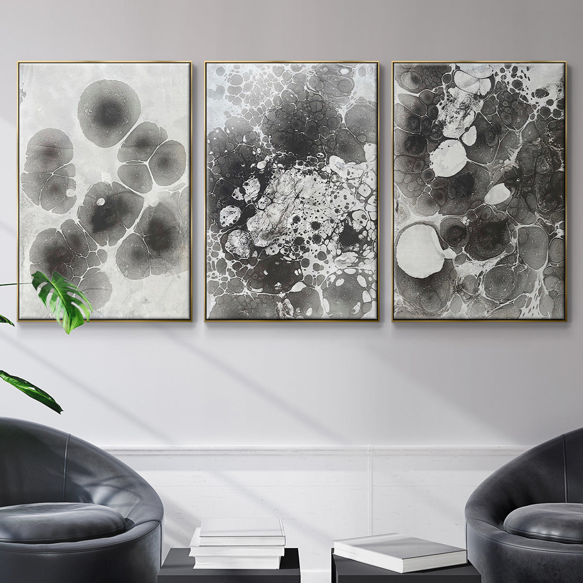 Marbling IV - Floater Framed Canvas Set