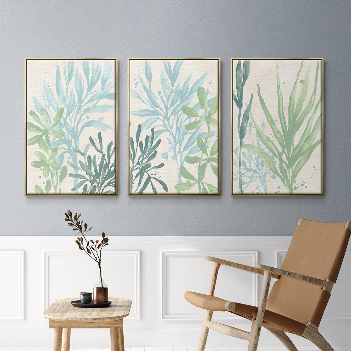 Swaying Seagrass I - Floater Framed Canvas Set