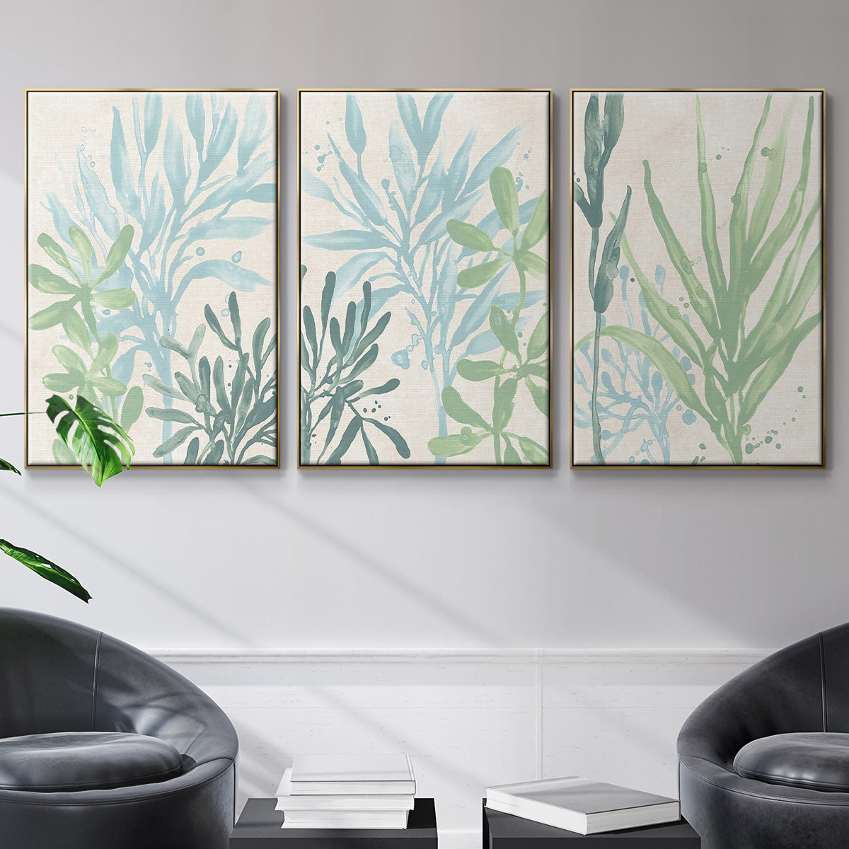 Swaying Seagrass I - Floater Framed Canvas Set