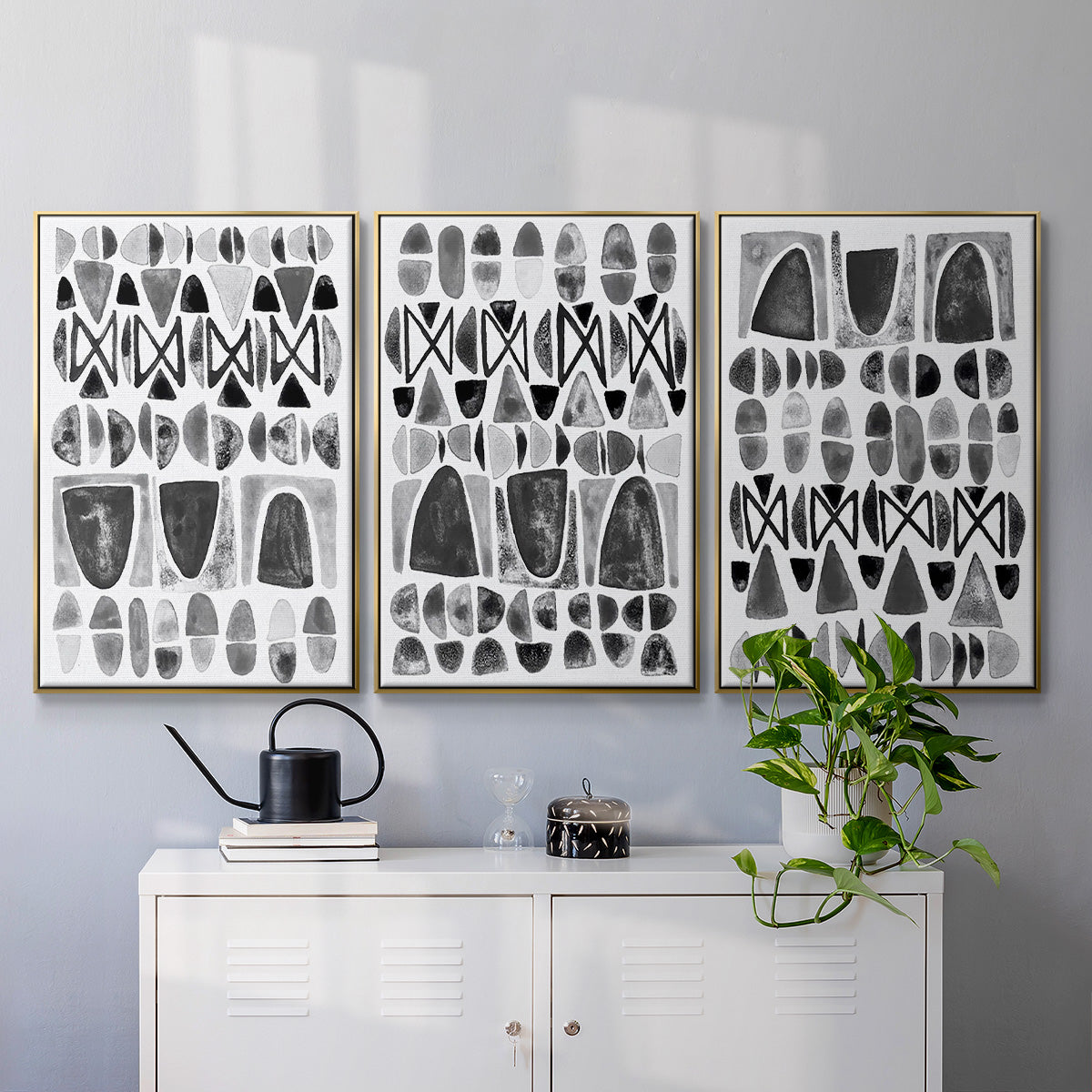Grey Arches I - Floater Framed Canvas Set