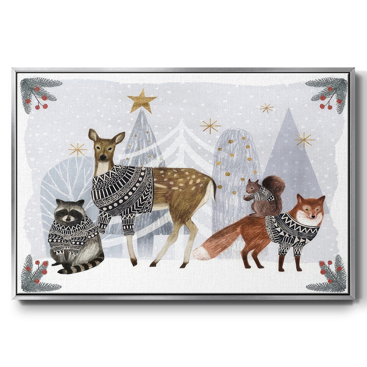 Cozy Christmas Collection A - Floater Framed Canvas Print