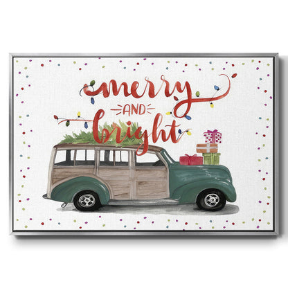 Christmas Cars Collection A - Floater Framed Canvas Print