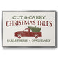 Christmas Farm Sign II - Floater Framed Canvas Print