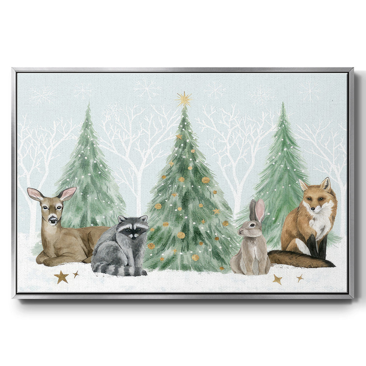 Christmas in the Forest Collection A - Floater Framed Canvas Print