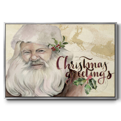 Christmas Greetings Collection A - Floater Framed Canvas Print