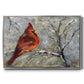 Cardinal in Snow II - Floater Framed Canvas Print