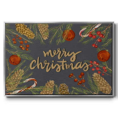 Holiday Sentiment I - Floater Framed Canvas Print