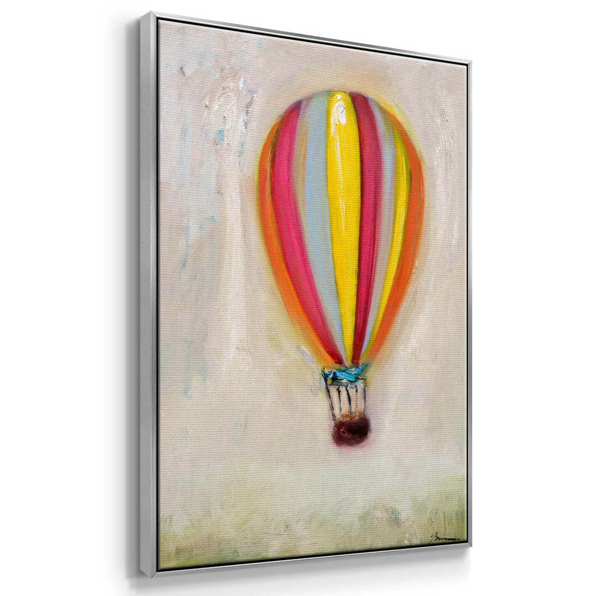 Lucky Hot Air Balloon - Floater Framed Canvas Print