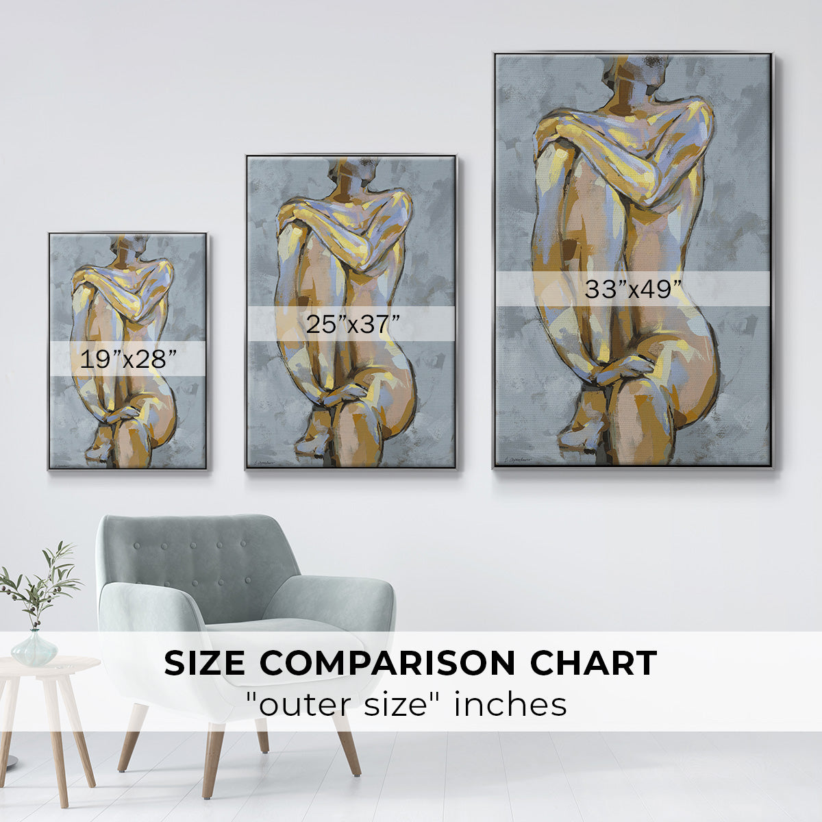 Grey Maiden I - Floater Framed Canvas Print