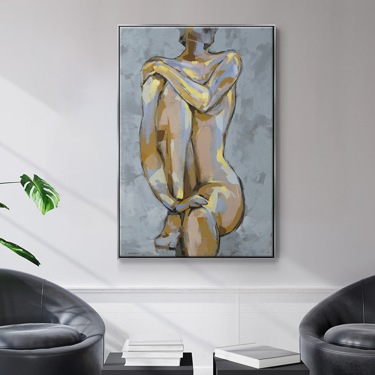 Grey Maiden I - Floater Framed Canvas Print