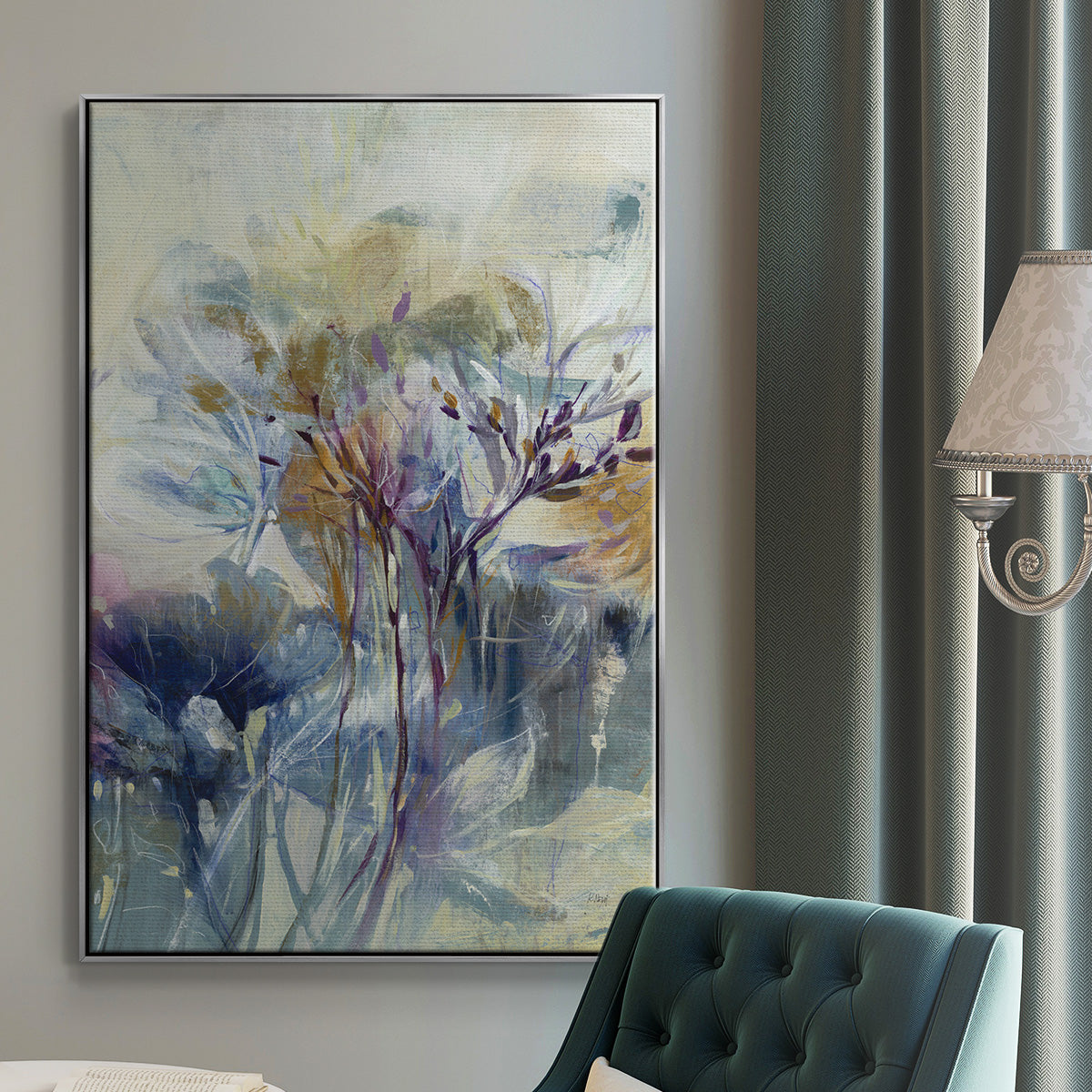 Meadow Saffron II - Floater Framed Canvas Print