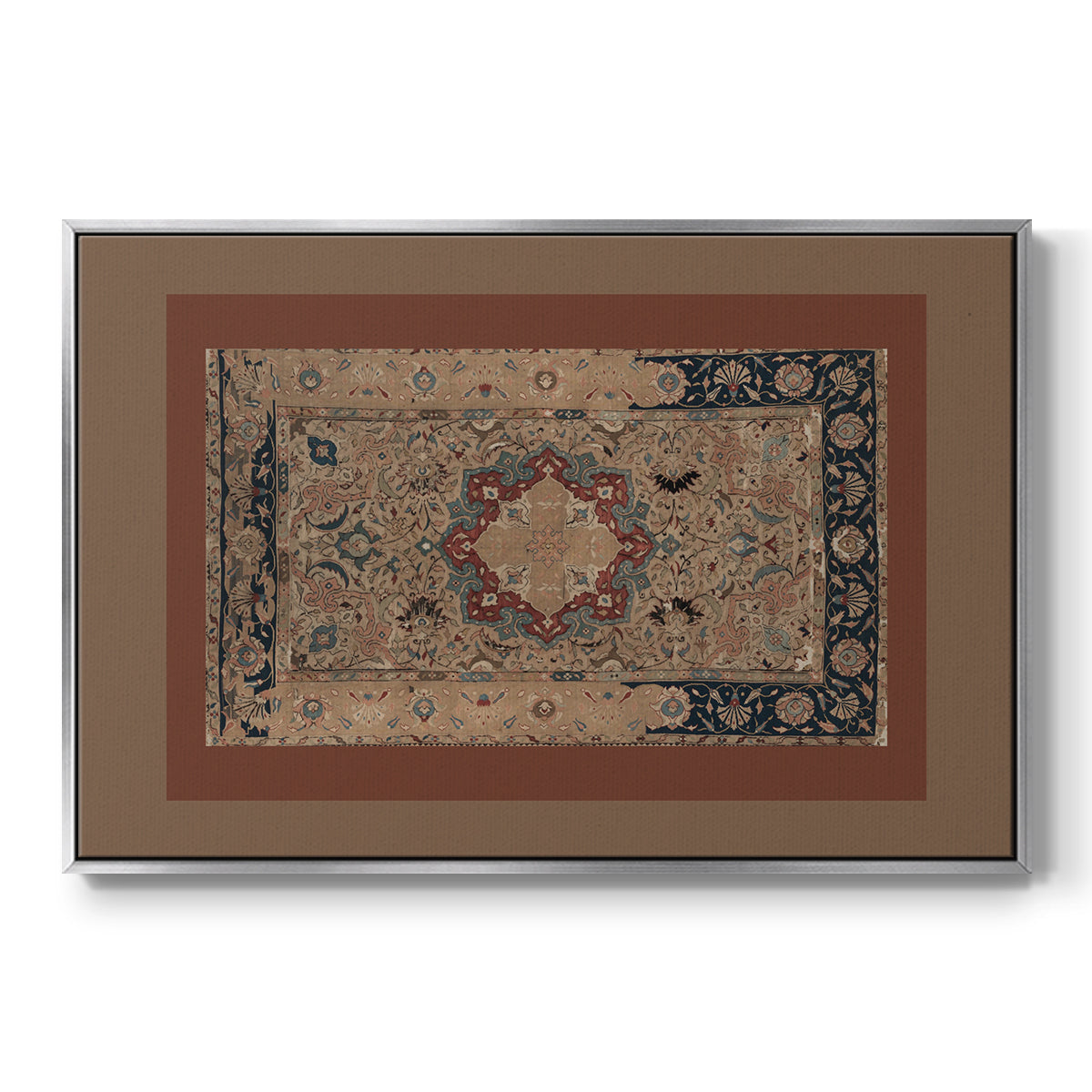 Vintage Abstract Print XII - Floater Framed Canvas Print