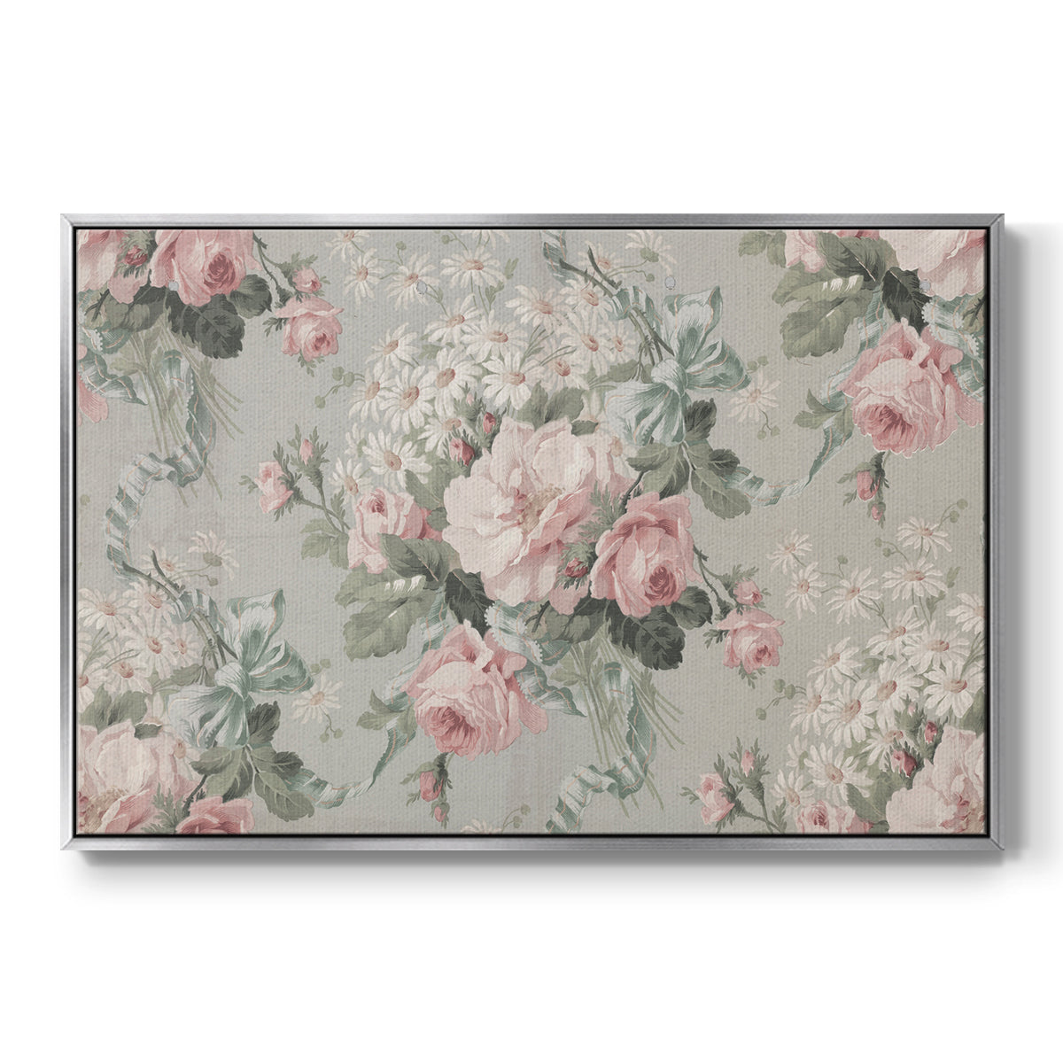 Vintage Abstract Print XIV - Floater Framed Canvas Print