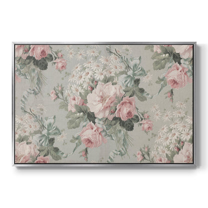 Vintage Abstract Print XIV - Floater Framed Canvas Print
