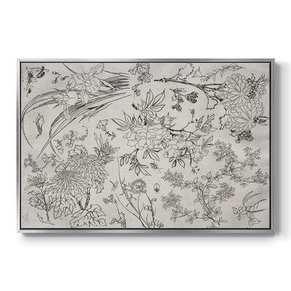Vintage Abstract Print XVI - Floater Framed Canvas Print