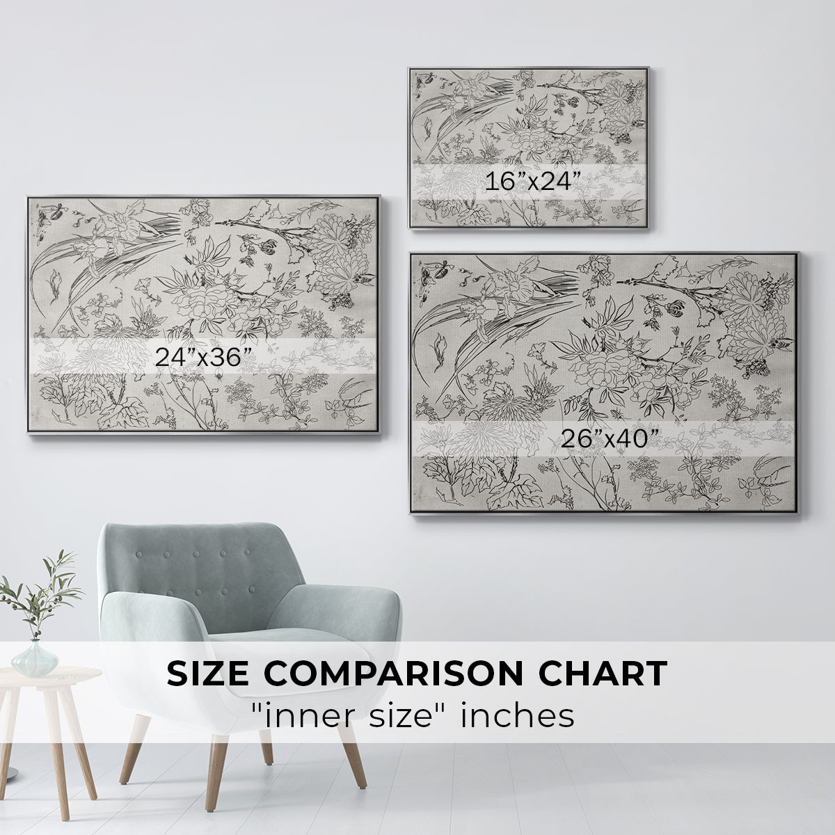 Vintage Abstract Print XVI - Floater Framed Canvas Print