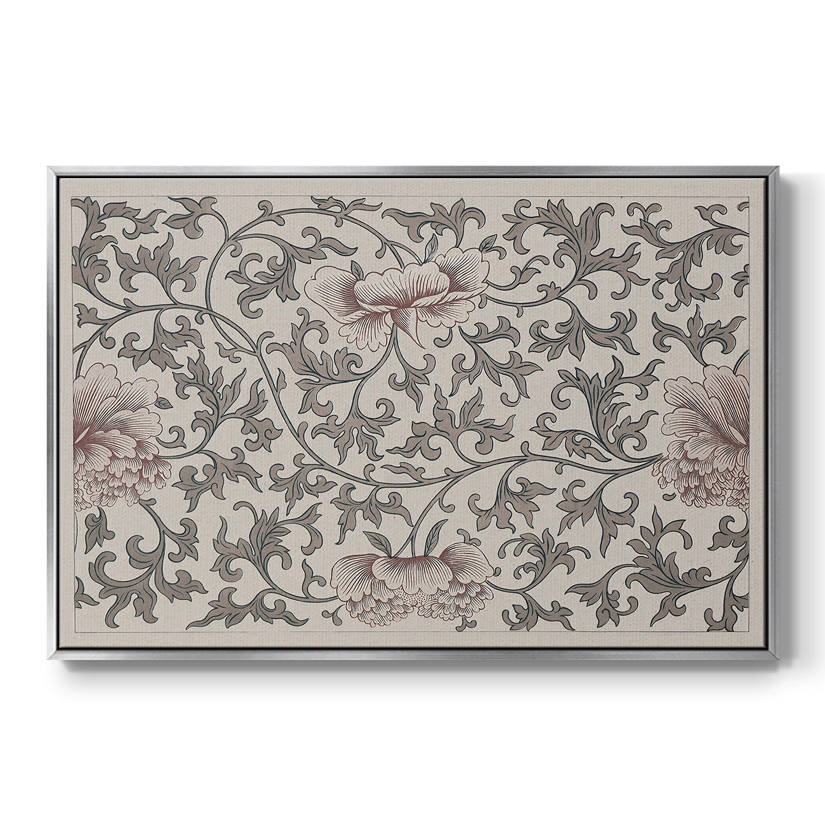 Vintage Abstract Print XVII - Floater Framed Canvas Print