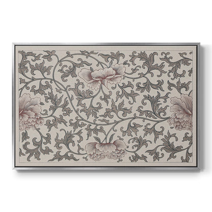 Vintage Abstract Print XVII - Floater Framed Canvas Print