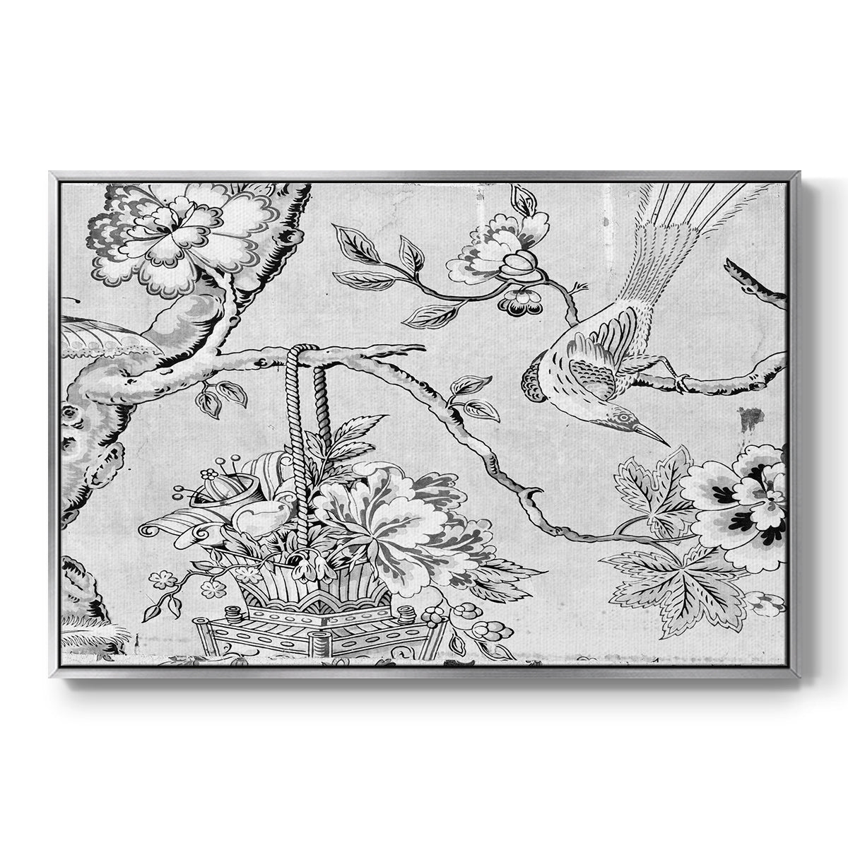 Vintage Abstract Print XIX - Floater Framed Canvas Print