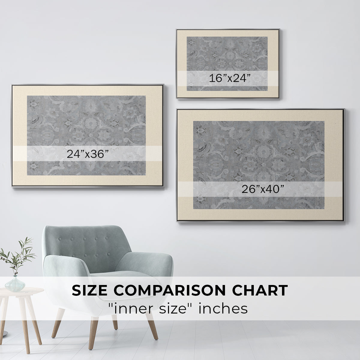 Vintage Abstract Print - Floater Framed Canvas Print