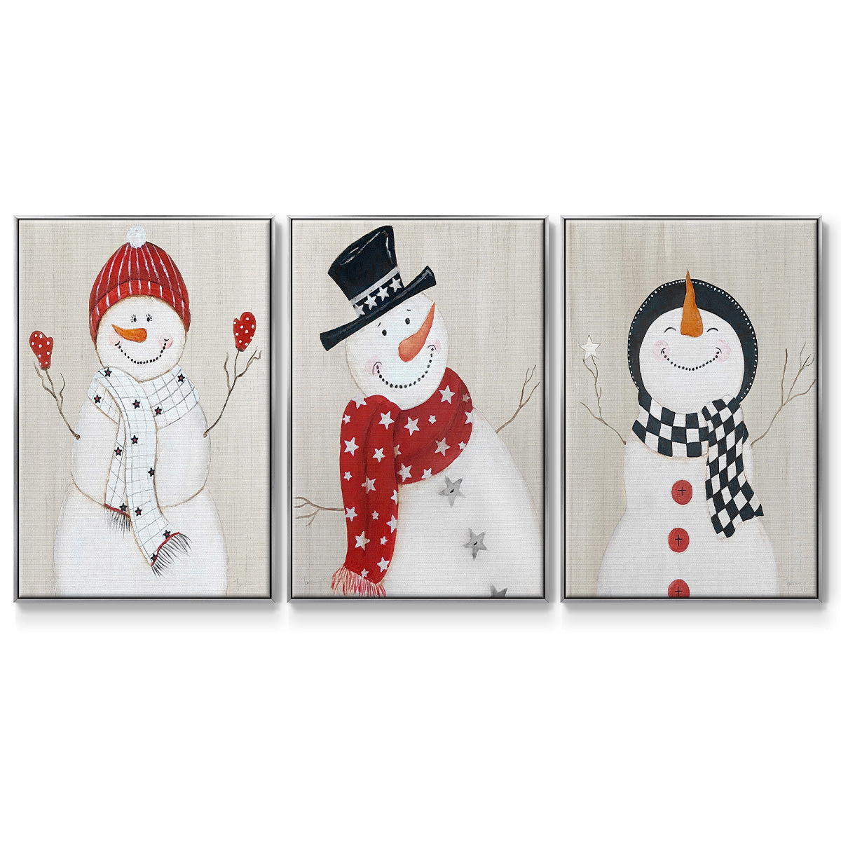 Snowman - Floater Framed Canvas Set